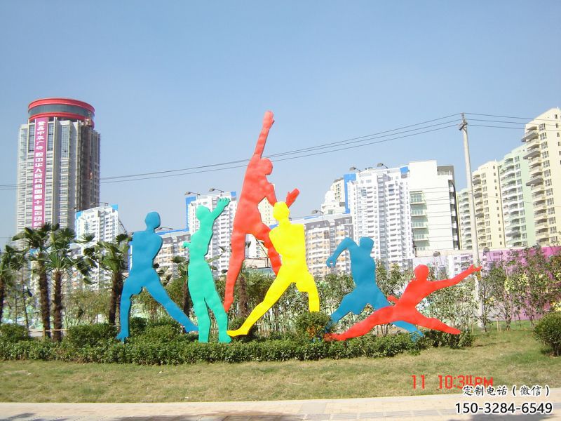 安多投籃雕塑，剪影工藝制作，不銹鋼體育人物雕塑