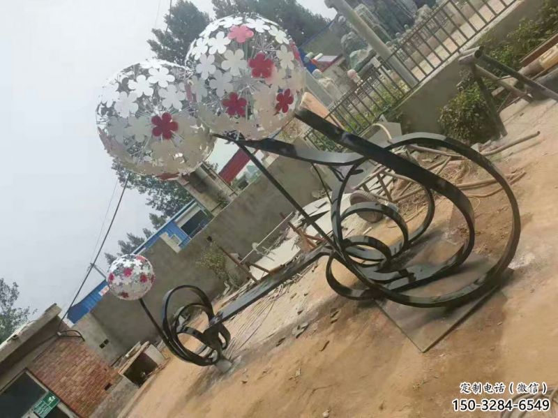 達孜大型蒲公英坐凳雕塑，現代元素設計，不銹鋼坐凳雕塑