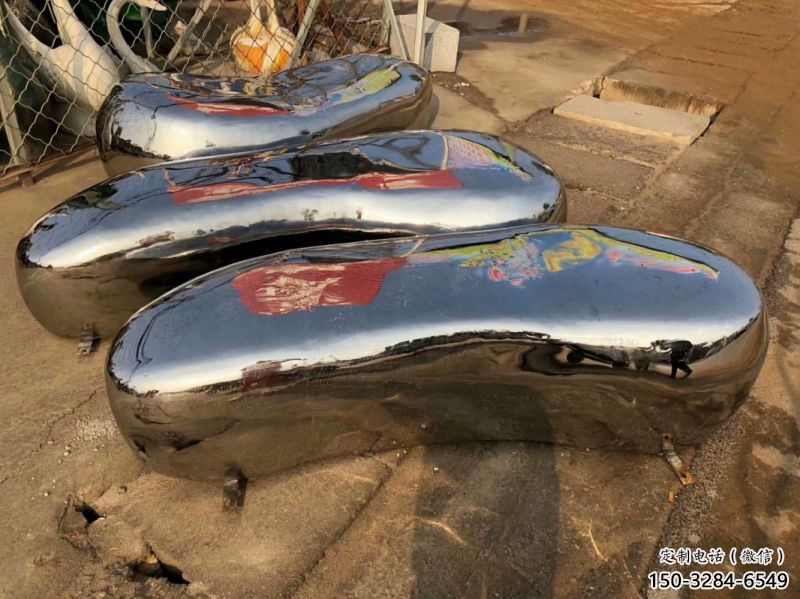 索縣坐凳雕塑，小區園林雕塑，不銹鋼鏡面效果