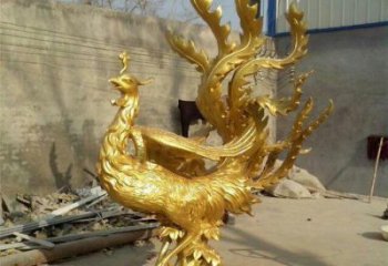 日喀則鳳凰雕塑廠家，鍛造工藝，銅鳳凰雕塑廠家承接