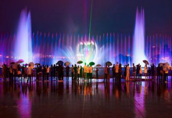 博爾塔拉水景程控噴泉雕塑，高噴循環噴水方式設計